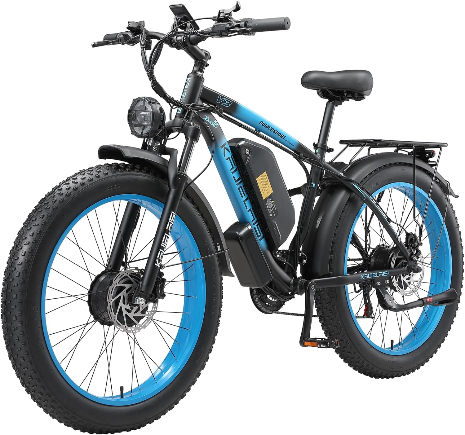 KAIJIELAISI V3 Peak 4000W Dual Motor Electric Bike for Adult,26 Inch Fat Tire All Terrain Electric Bike with 48V 23AH 1104WH Removable Samsung Battery Long Range E Bike,Shimano 21Speed Electric Dirt Bikes for Men - Image 2