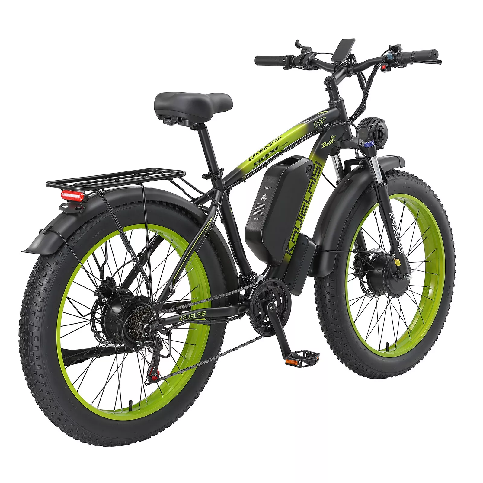 KAIJIELAISI V3 Peak 4000W Dual Motor Electric Bike for Adult,26 Inch Fat Tire All Terrain Electric Bike with 48V 23AH 1104WH Removable Samsung Battery Long Range E Bike,Shimano 21Speed Electric Dirt Bikes for Men - Image 12