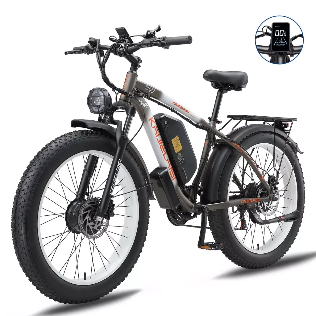 KAIJIELAISI V3 Peak 4000W Dual Motor Electric Bike for Adult,26 Inch Fat Tire All Terrain Electric Bike with 48V 23AH 1104WH Removable Samsung Battery Long Range E Bike,Shimano 21Speed Electric Dirt Bikes for Men