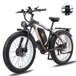 KAIJIELAISI V3 Peak 4000W Dual Motor Electric Bike for Adult,26 Inch Fat Tire All Terrain Electric Bike with 48V 23AH 1104WH Removable Samsung Battery Long Range E Bike,Shimano 21Speed Electric Dirt Bikes for Men