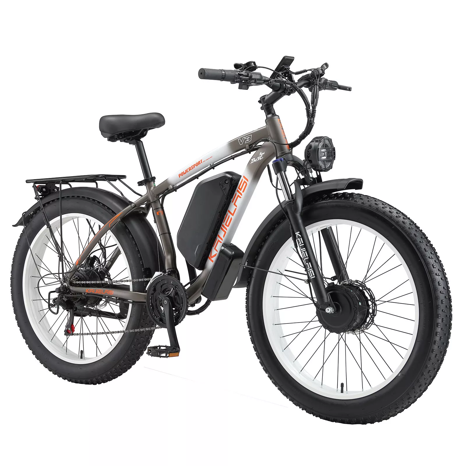 KAIJIELAISI V3 Peak 4000W Dual Motor Electric Bike for Adult,26 Inch Fat Tire All Terrain Electric Bike with 48V 23AH 1104WH Removable Samsung Battery Long Range E Bike,Shimano 21Speed Electric Dirt Bikes for Men - Image 4